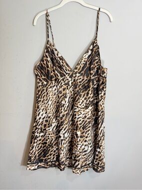 NWT Fredericks of Hollywood Harrieta leopard babydoll chemise and robe xl xxl